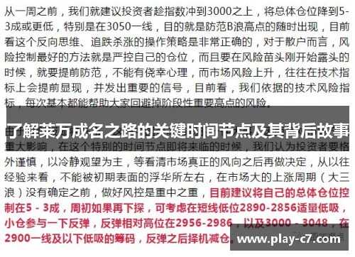 了解莱万成名之路的关键时间节点及其背后故事