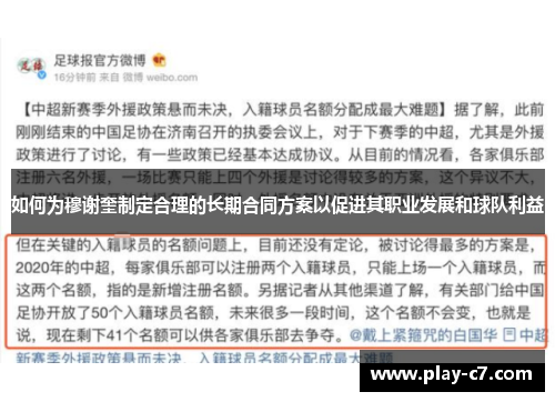 如何为穆谢奎制定合理的长期合同方案以促进其职业发展和球队利益